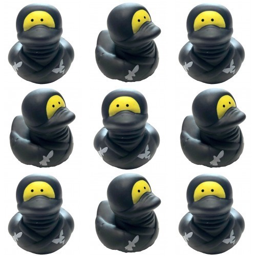 LOT OF 9 SUPERHERO 2″ SUPERHERO BLACK NINJA CRUISING RUBBER DUCK CRUISE DUCKS