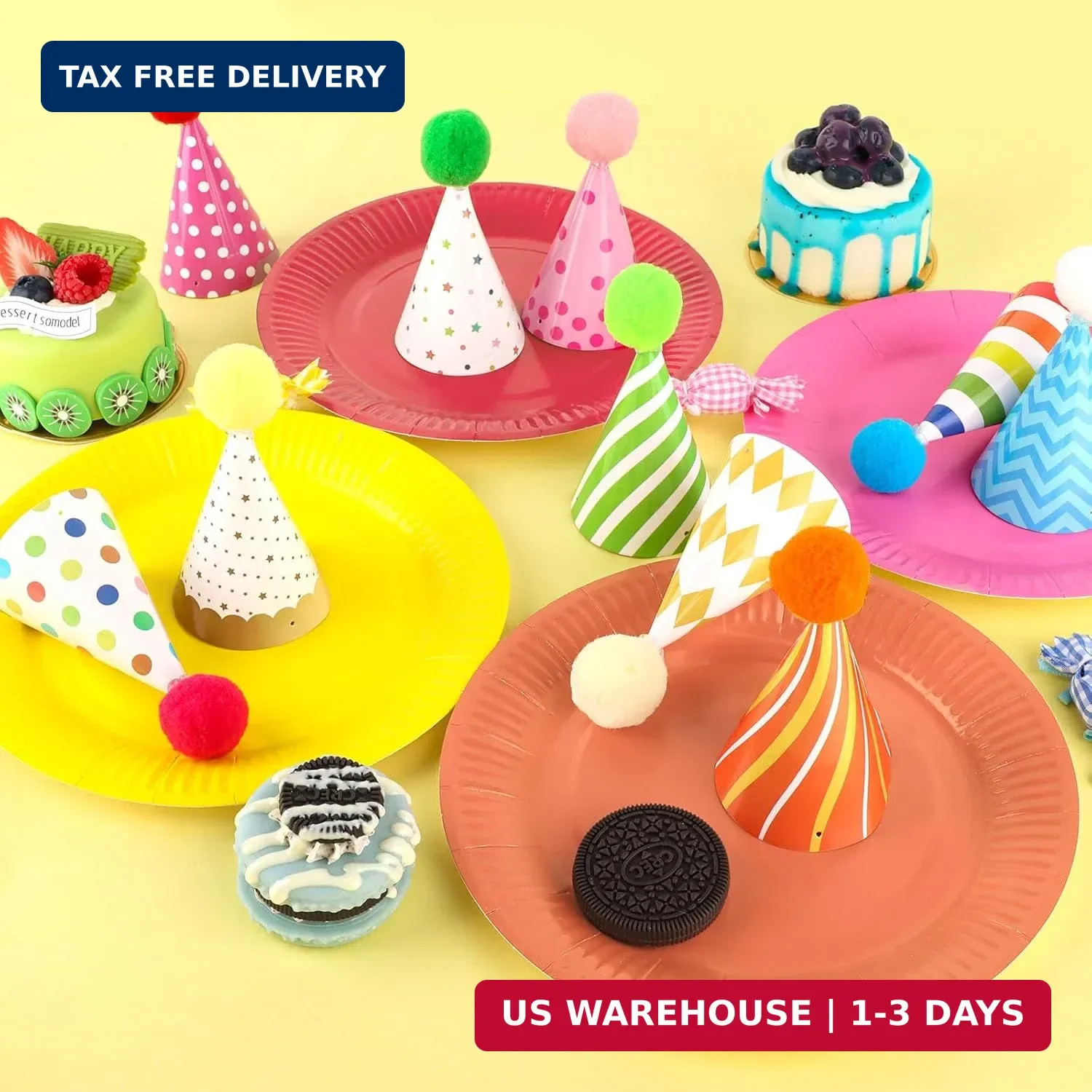 10 PCS Colorful Mini Party Hats for Stuffed Animals Lovely Paper Cone Tiny Birth
