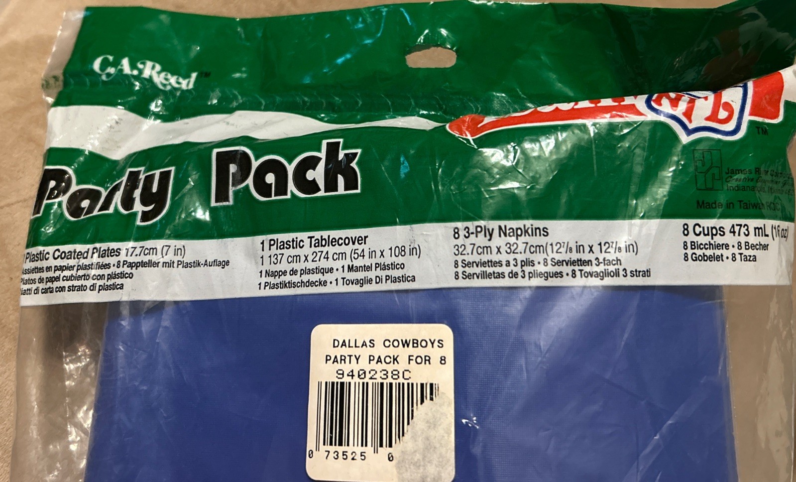Vintage NFL Dallas Cowboys Party Pack C.A. Reed Inc. Lot Of 2 NEW SEALED 1980’s