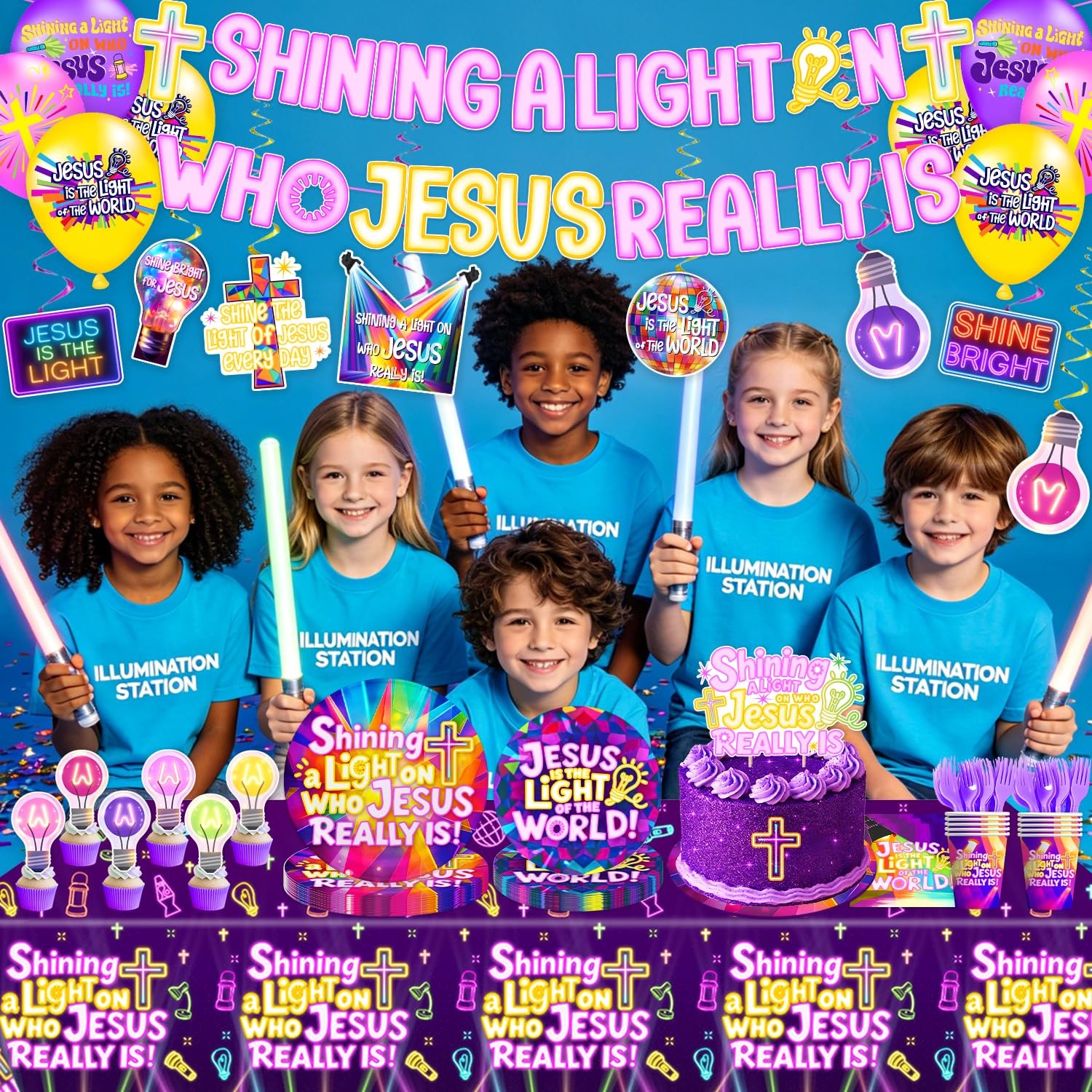 VBS 2026 Decorations Set 131Pcs Illumination Themed Party Supplies Include Ba…