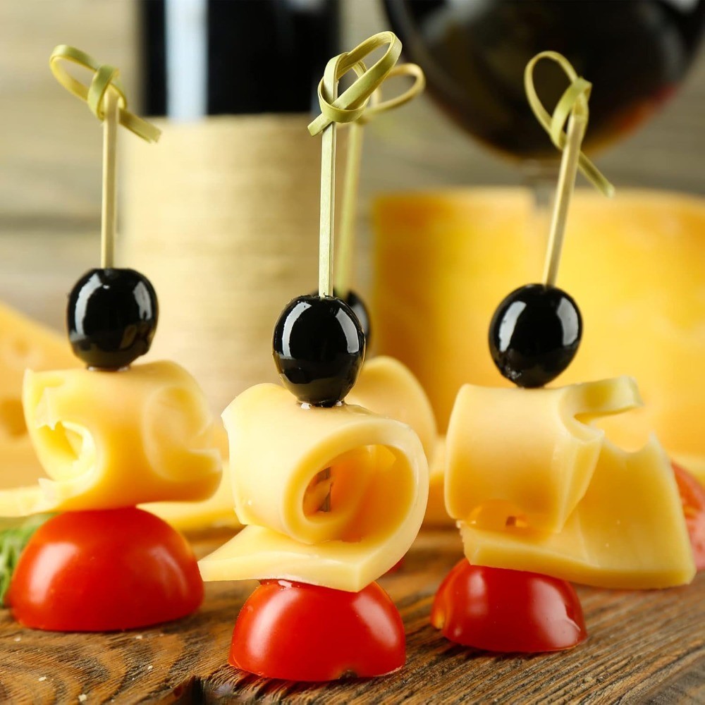 Bamboo Cocktail Picks for Appetizers Party Drinks 4.7 Inch Long Decorative