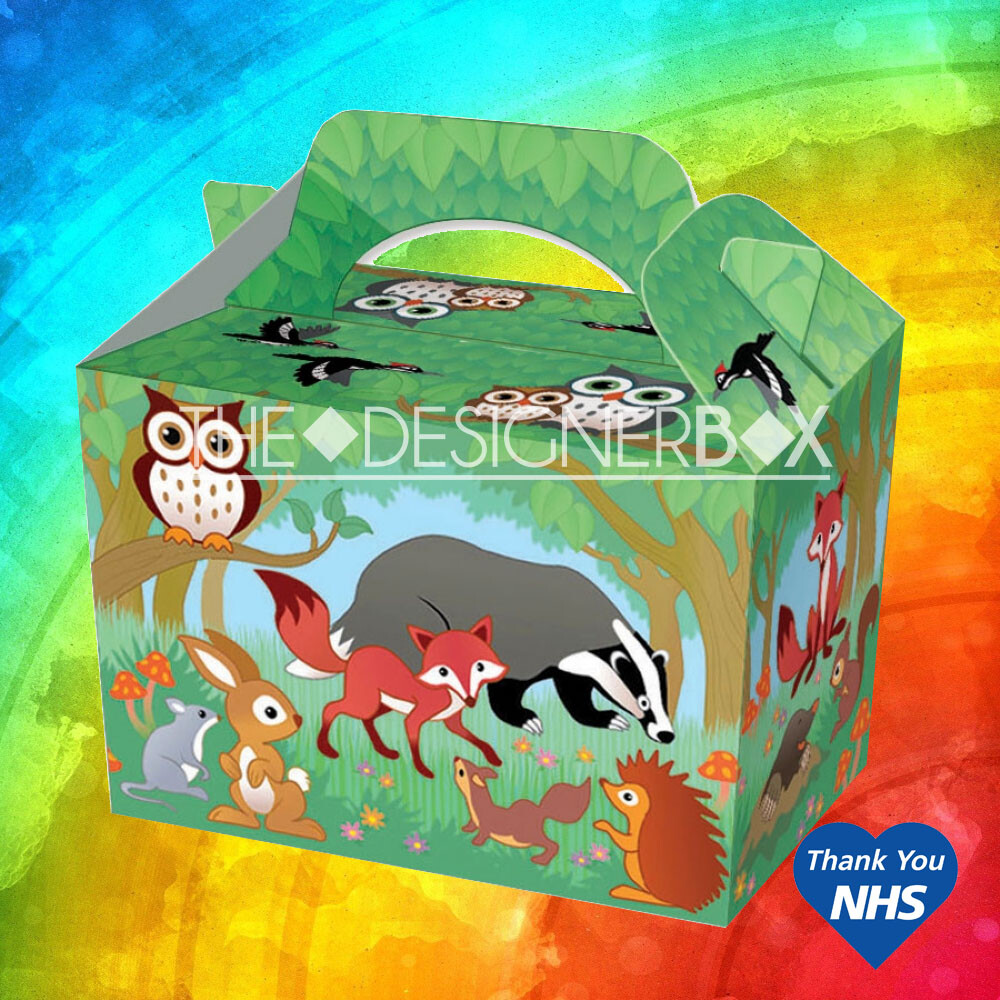 1/12 Wildlife Themed Card Party Favour Filler Loot Handle Boxes Food Sweets *RA