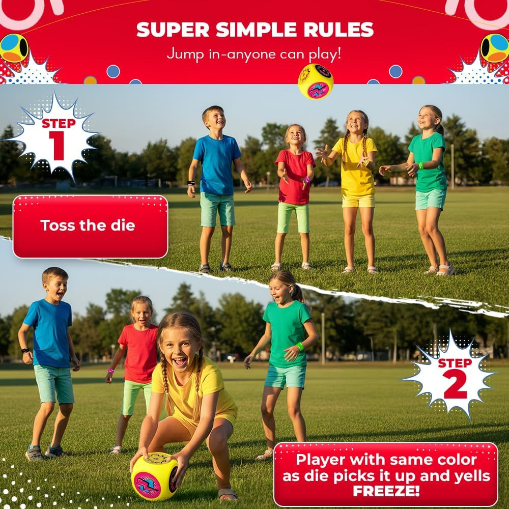 Games® – Whomp Ball – Ultimate Backyard Dodgeball – Soft Foam Dice – Yard Games,