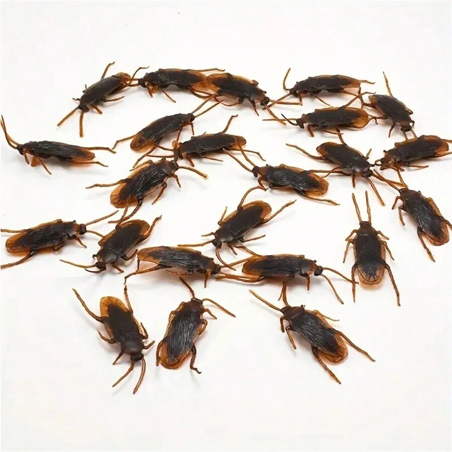 5pcs Fake Cockroach Funny Prank Toy Novelty Realistic Cockroach Insect Toy Joke