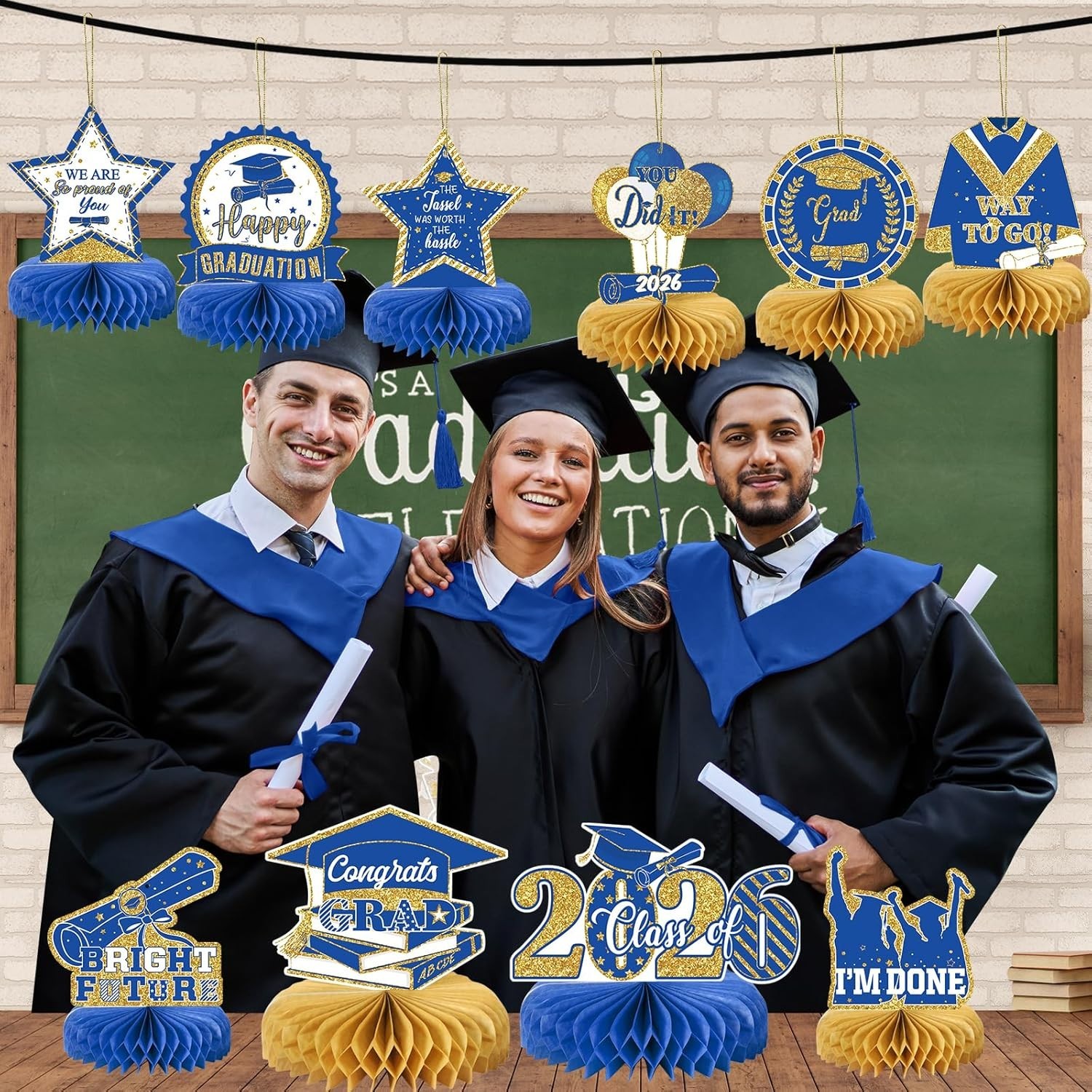 10PCS Graduation Party Decorations Class of 2026 Congrats Grad Table Centerpiece
