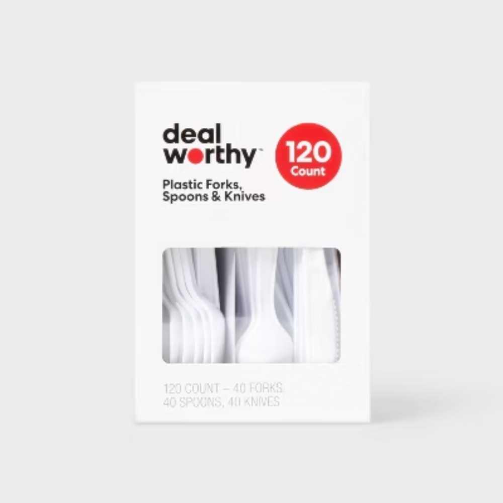 Plastic Forks, Spoons and Knives – 120ct – Dealworthy: Disposable Flatware Sets