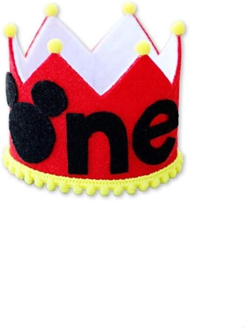1st Birthday Cartoon Mouse Decorations – Banners, Balloons, Door Hanger, Crown..