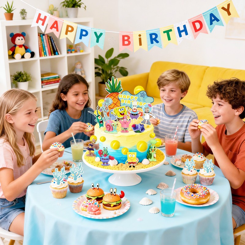 SpongeBob Cake Decoration 39 PCS SpongeBob Patrick Cake Toppers Cupcake Toppers