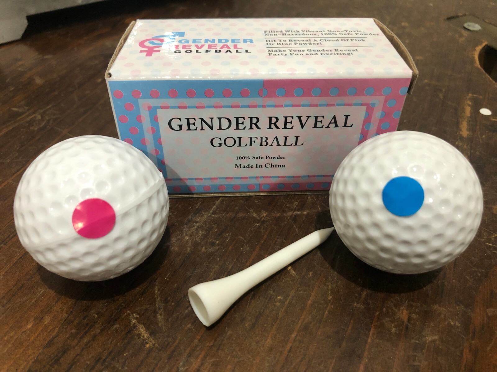 Gender Reveal Exploding Golf Ball 2 Pack Pink and Blue Balls Baby Boy and Girl