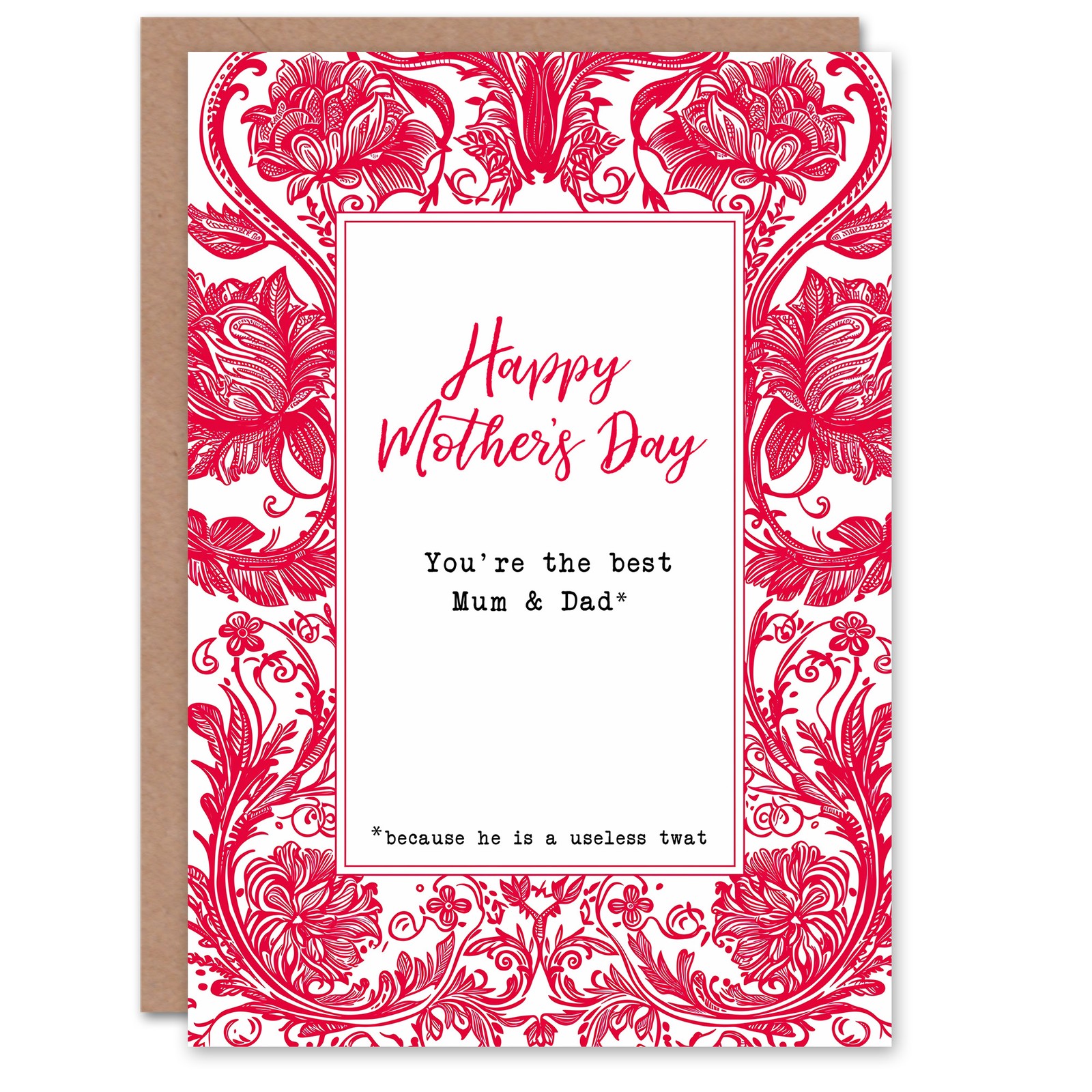 Mother’s Day You’re the Best Mum and Dad Funny Adult Humour Joke Greeting Card