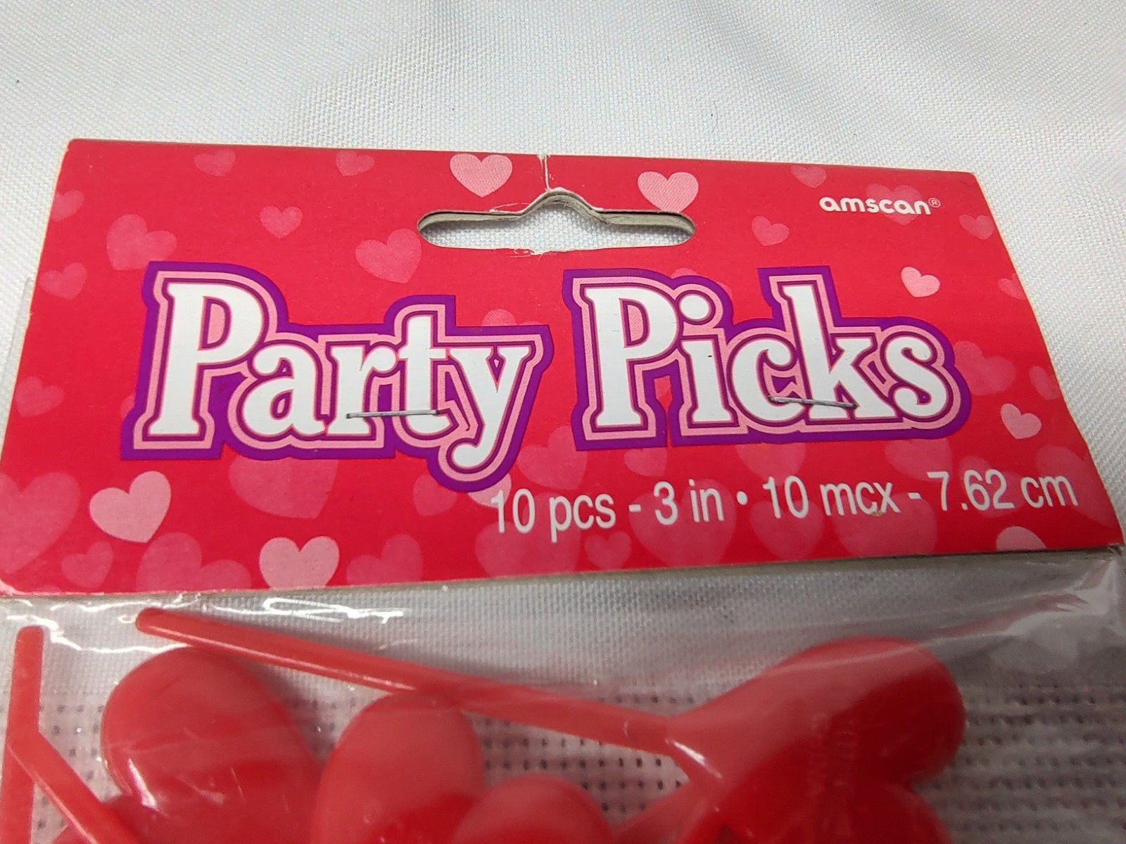 Vintage Amscan Party Picks Hearts Valentines Day Cake Cupcake Red 20 pcs