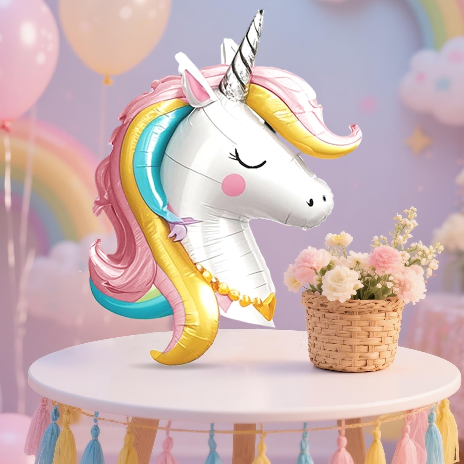 5 Pack Standing Unicorn Balloons Bulk, 4D -designed Unicorn Rainbow and Star …