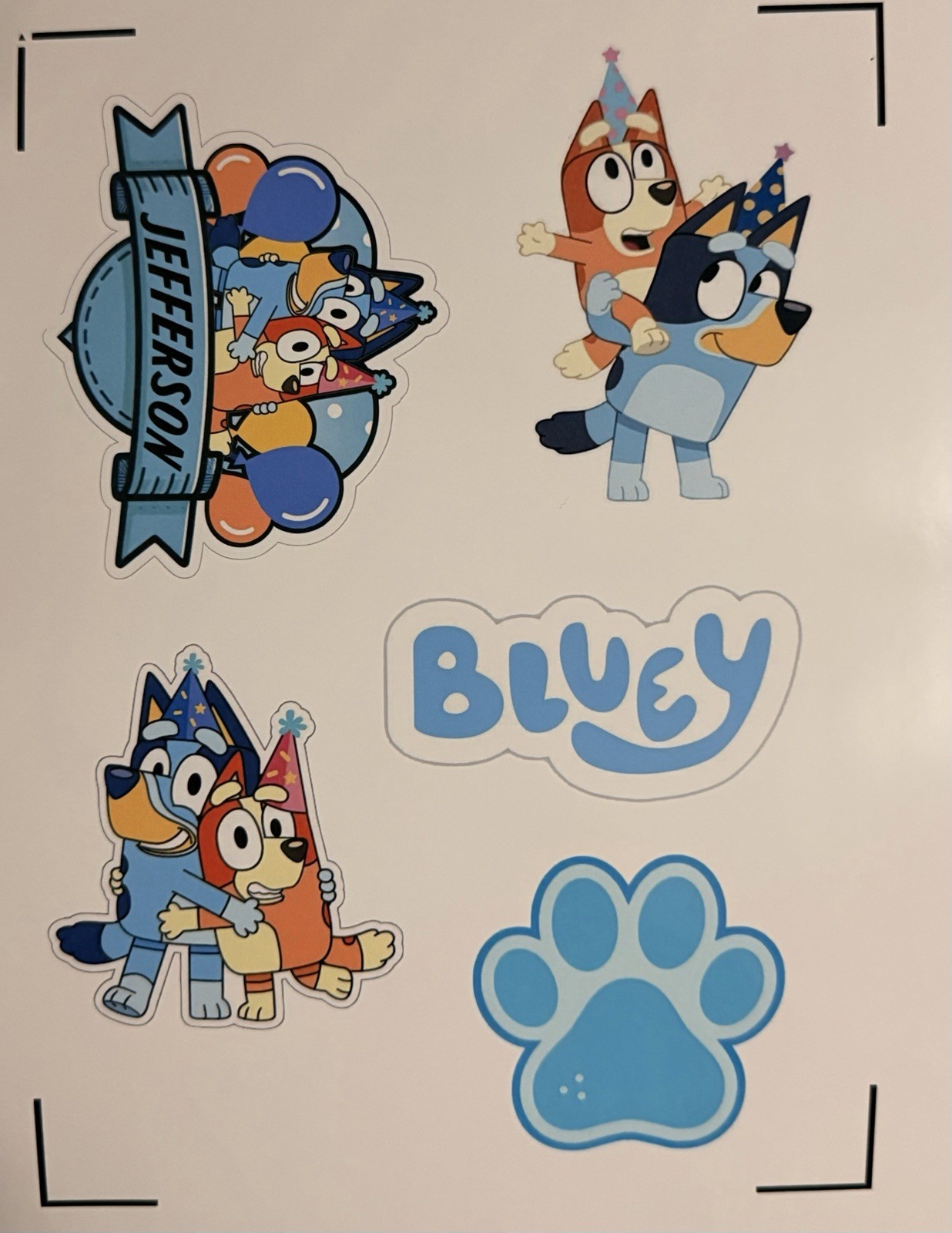 Bluey Edible Cupcake Toppers Pack of 12 Images for Birthday Party