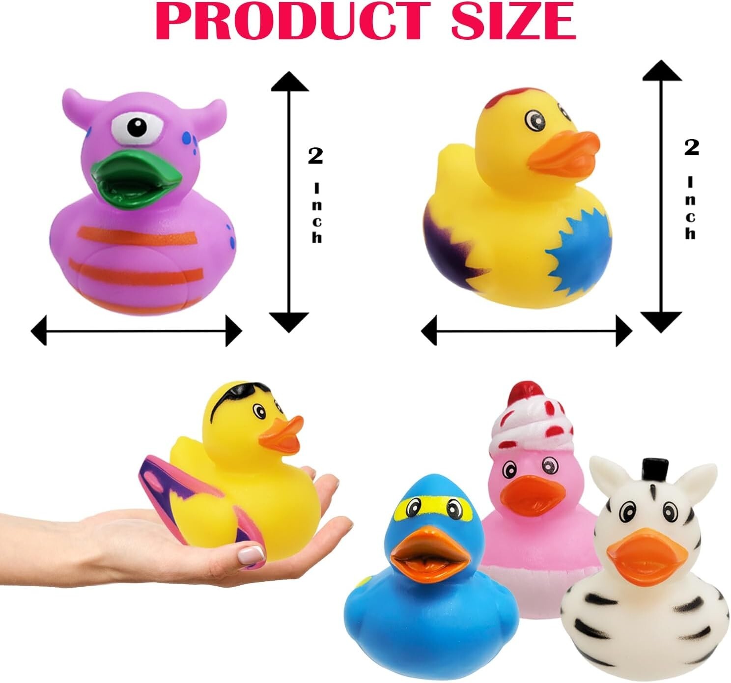 20 PCS – Jeep Ducks for Ducking (Variety) – 20 Unique Assorted Ducks, 2 inches