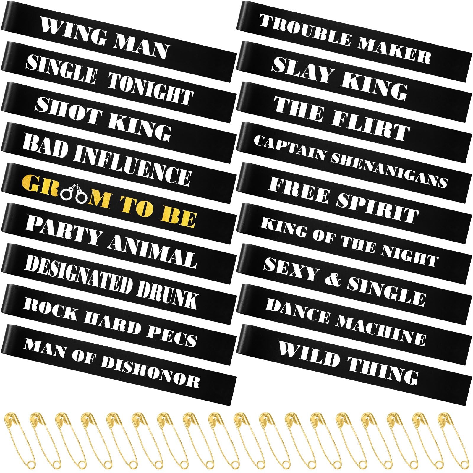 Daifunli 18 Pack Funny Bachelor Party Sashes Groomsmen Team Groom Sash Groom …
