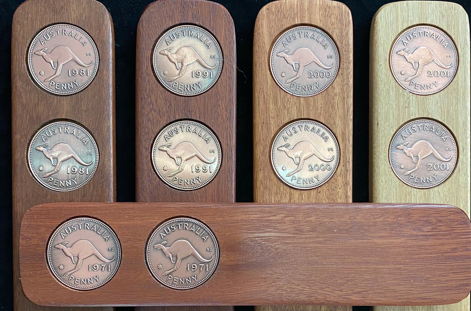 ANZAC DAY Two Up game set 80th Birthday Gift Present 1944 Australian Pennies