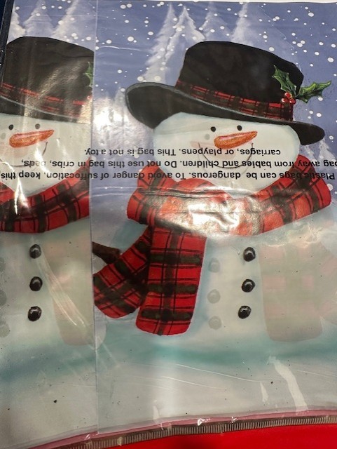 3) Christmas House Snowman Snowmen Blue Snow Tablecloth thin Plastic 54 x 108