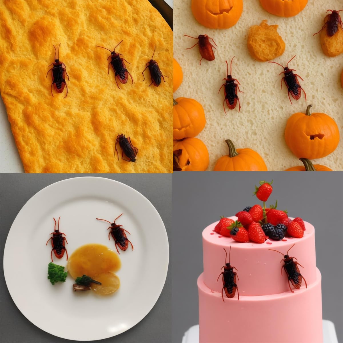 200PCS Realistic Fake Roaches Rubber Prank Toy Halloween Party Joke Gag Adult Ki
