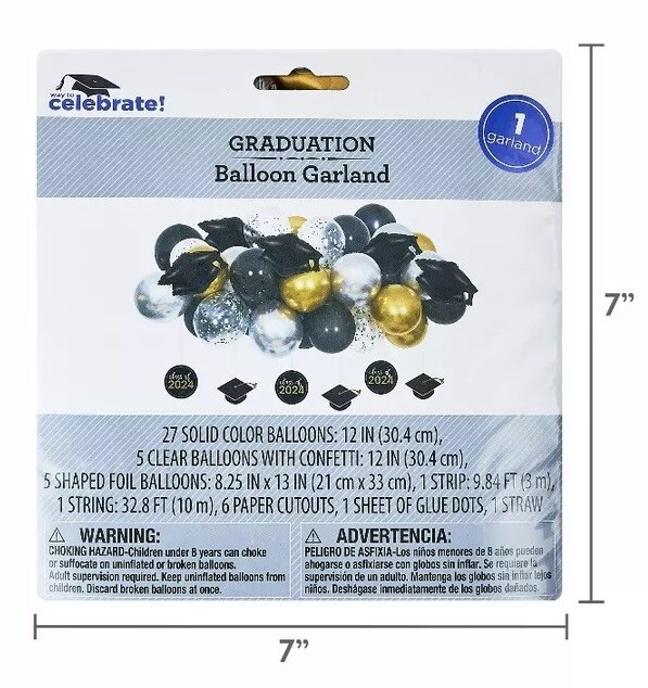 Way To Celebrate! Black, Gold & White Balloons 51 Piece Garland Kit All Occasion