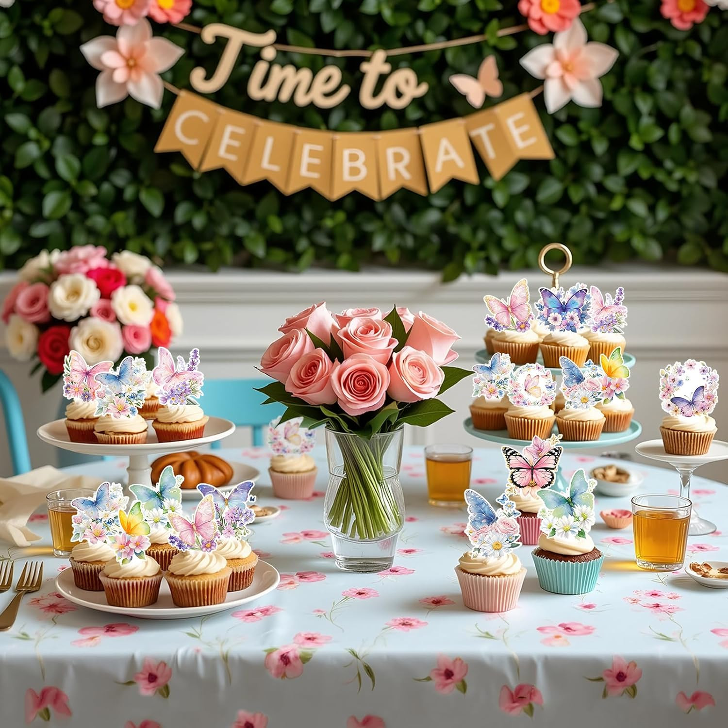 48 Pcs Butterfly Cupcake Toppers Butterfly Cake Decorations