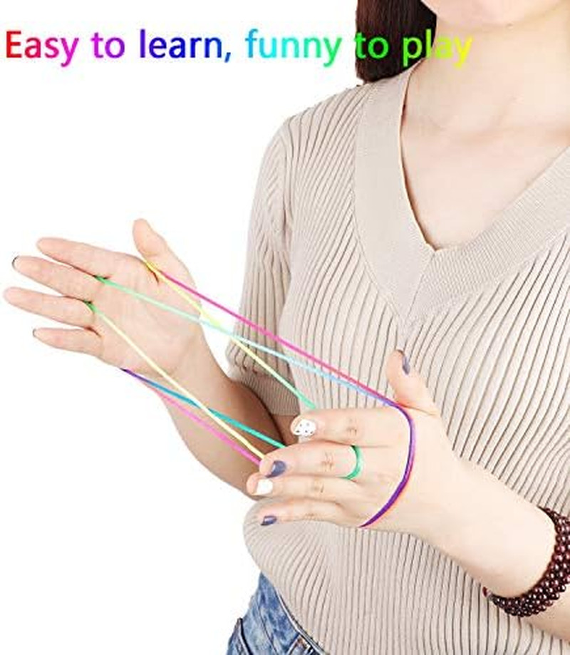 Poen 10 Pcs Cats Cradle String Game, 65 In, 10 Colors, for Kids Girls | Finger S