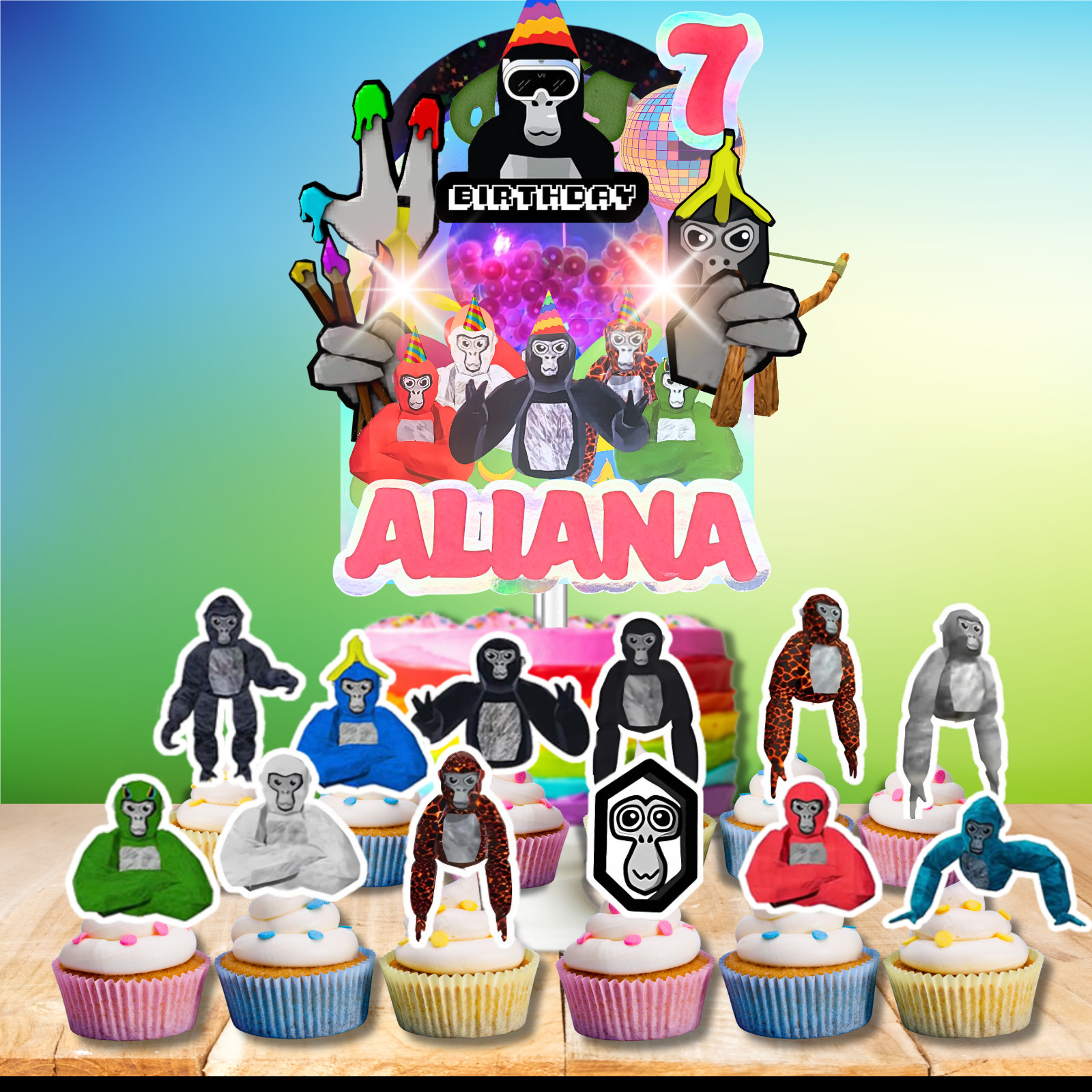 Gorilla tag Party Supplies happy birthday centerpiece decoration gift balloon