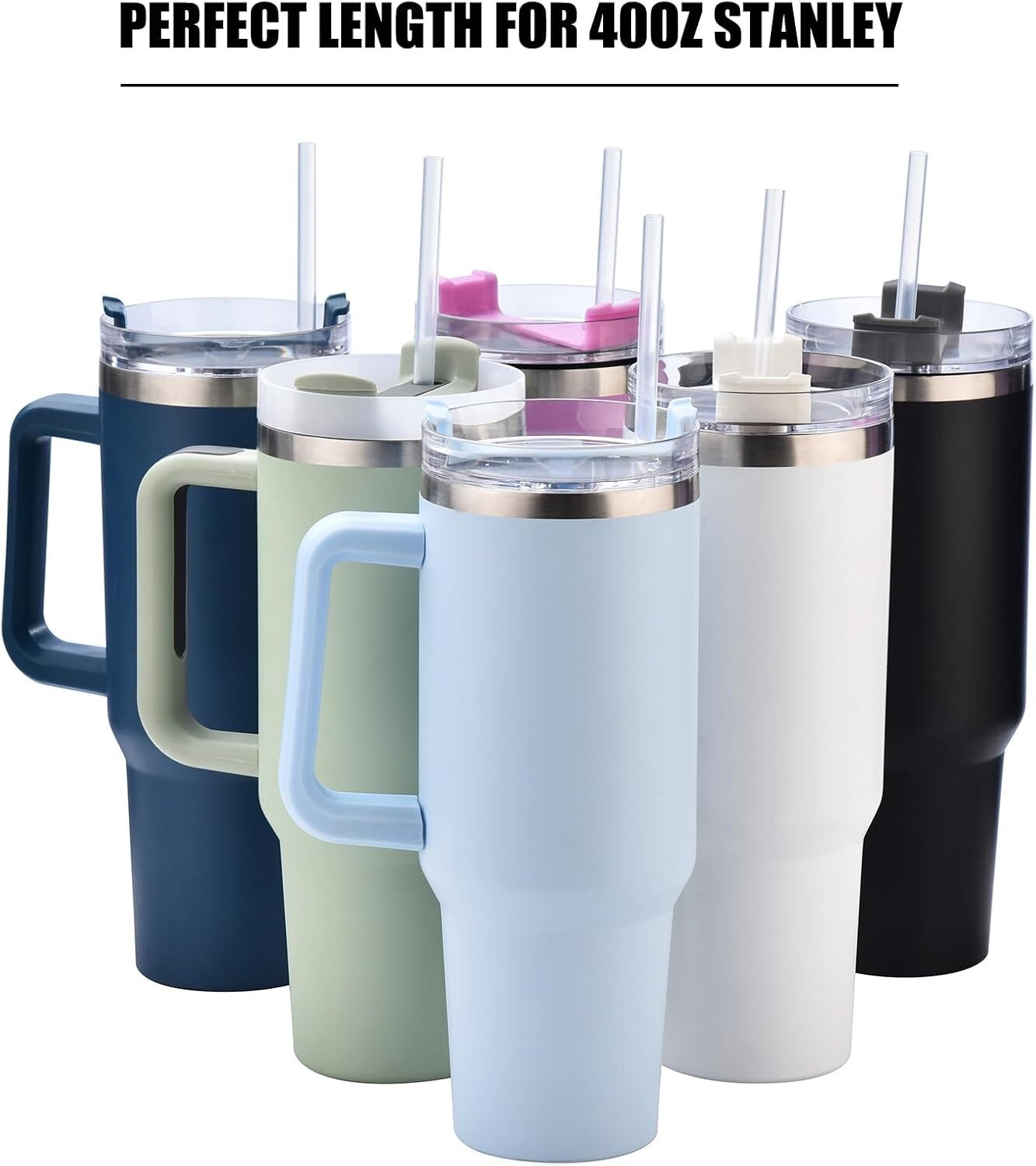 BPA-Free 13 Inch Reusable Clear Straws for 32oz to 1 Gallon Bottles – 12 Pack