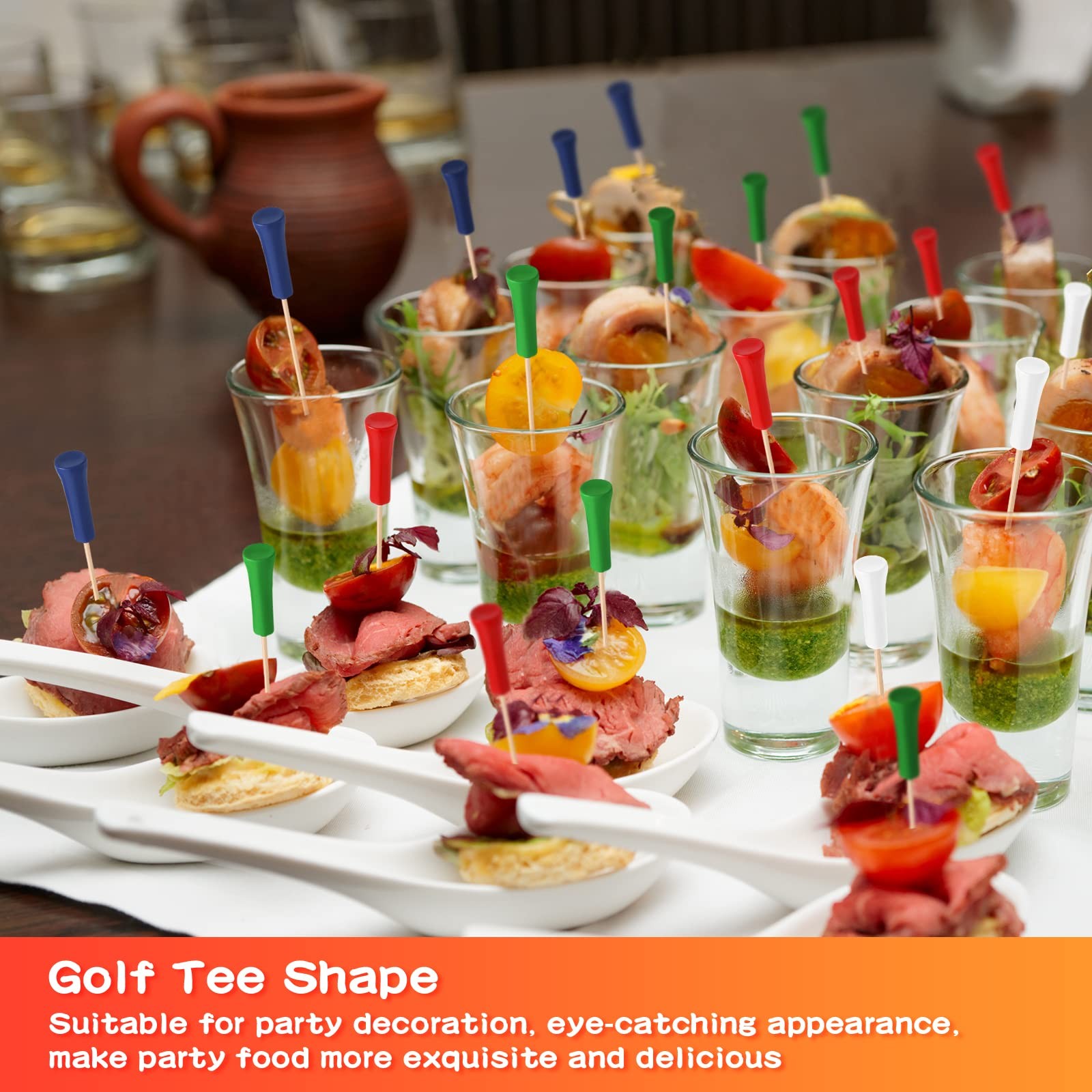 500 Pcs 4.7 Inch Golf Tee Picks for Appetizers Golf Toothpicks Decorative Gol…