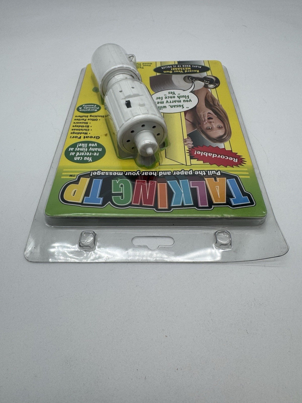Talking TP Recordable Toilet Paper Roll Holder Prank Gag Gift NEW Sealed