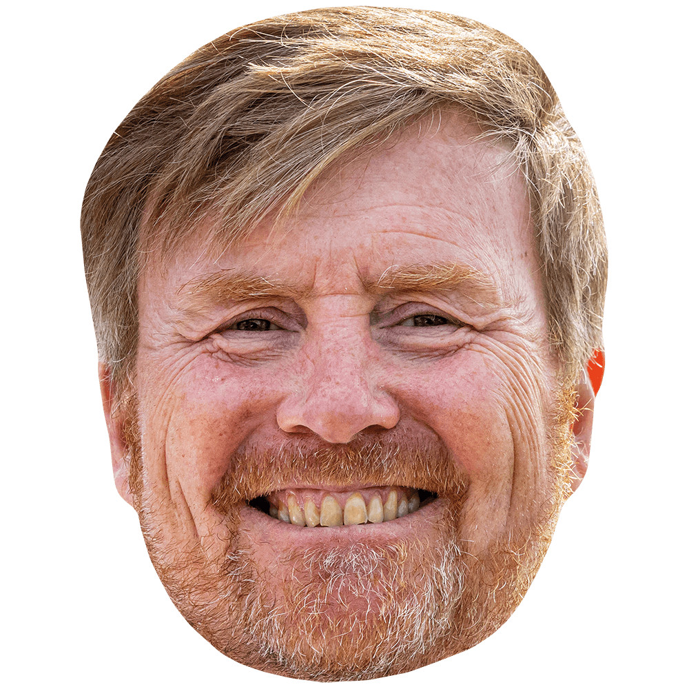 King Willem-Alexander Of The Netherlands (Smile) Big Head. Larger than life mask