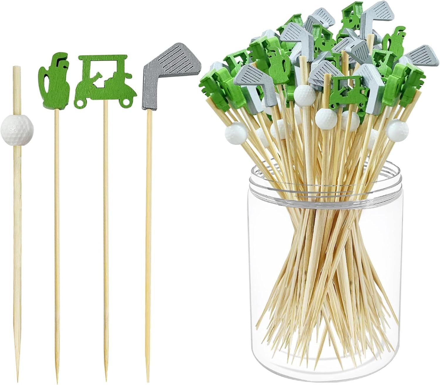 200Pcs Golf Cocktail Picks,4.7 Inch Golf Theme Decorative End Cocktail Skewer…