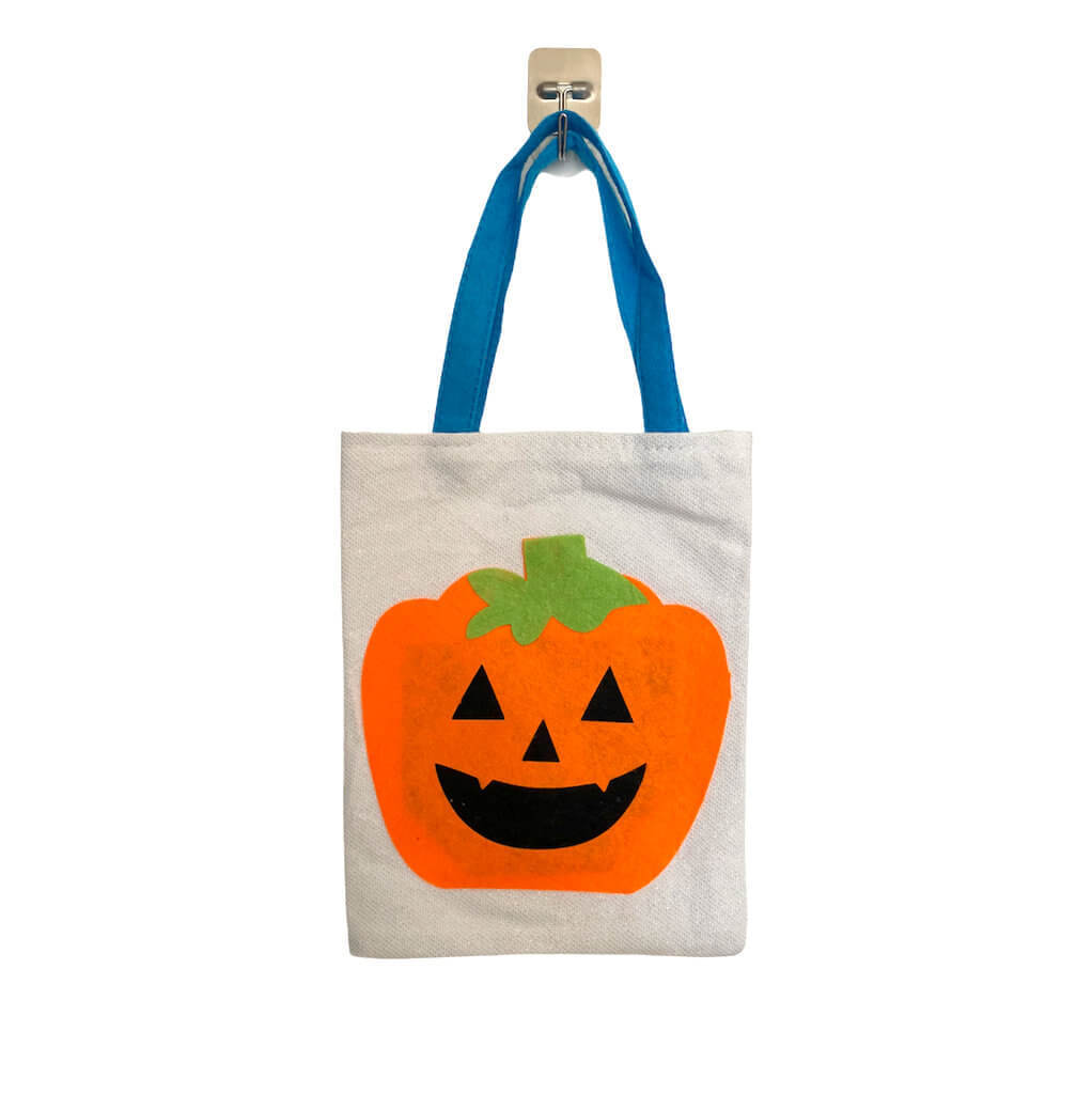 Laughing Halloween Pumpkin Tote Bag – White