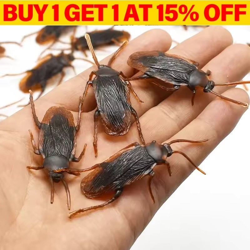 5PCS Fake Cockroach Toys – Halloween Prank Jokes for Adults & Party Tricks