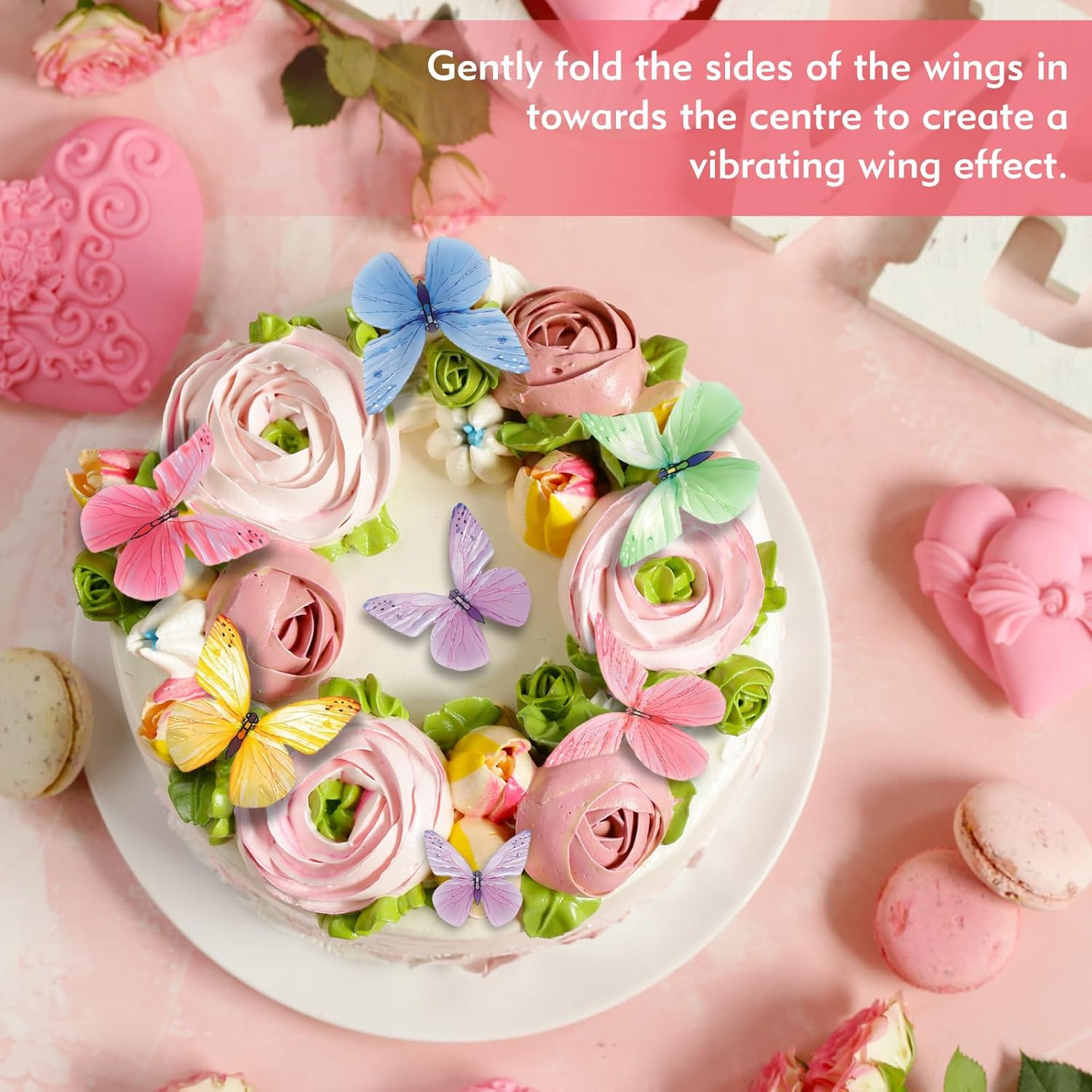 Butterfly Cupcake Toppers 72Pcs Edible Cake Decorations, 6 Colors, Wafer Paper B