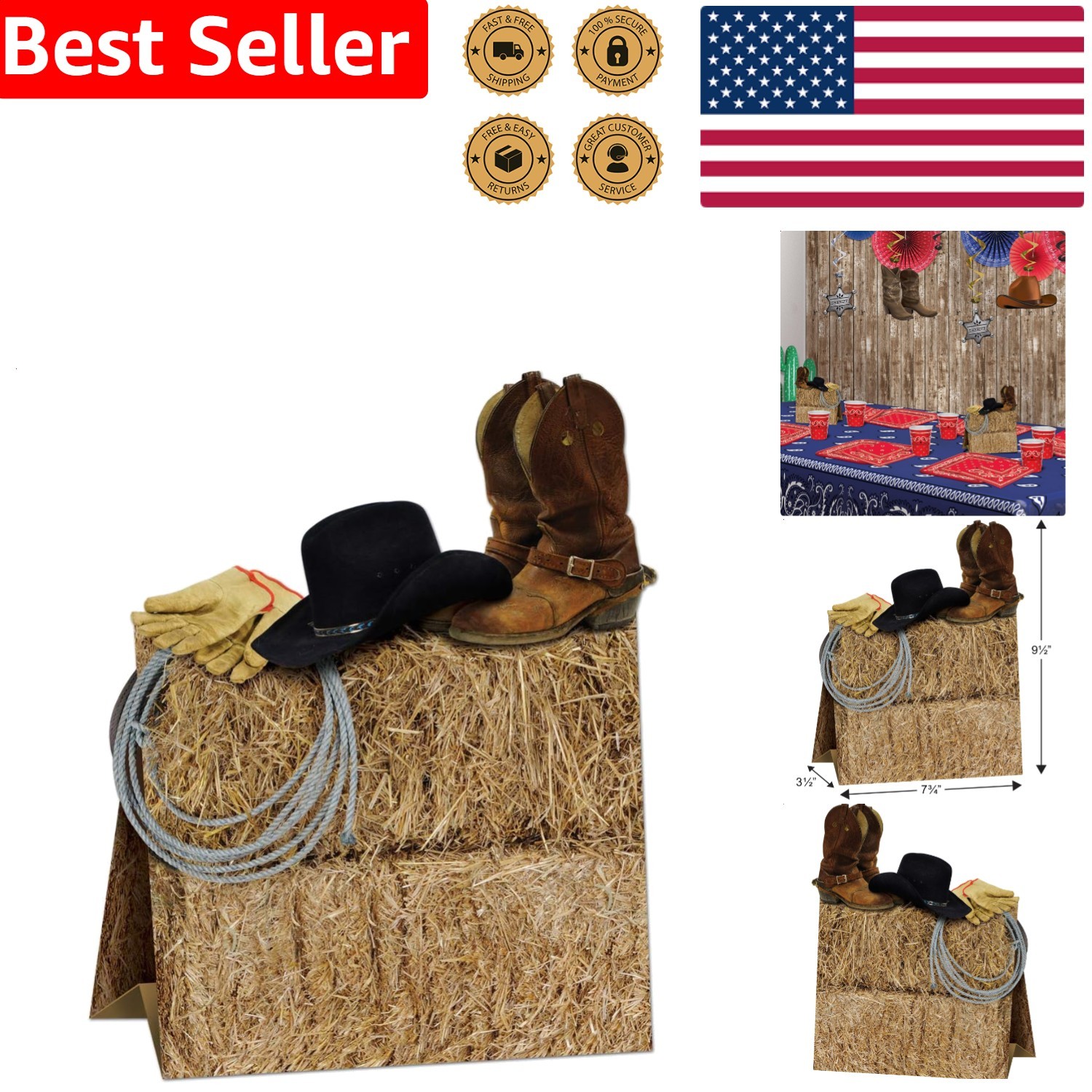 Cowboy Decor, Rustic Wild West Party Display, Desert Theme