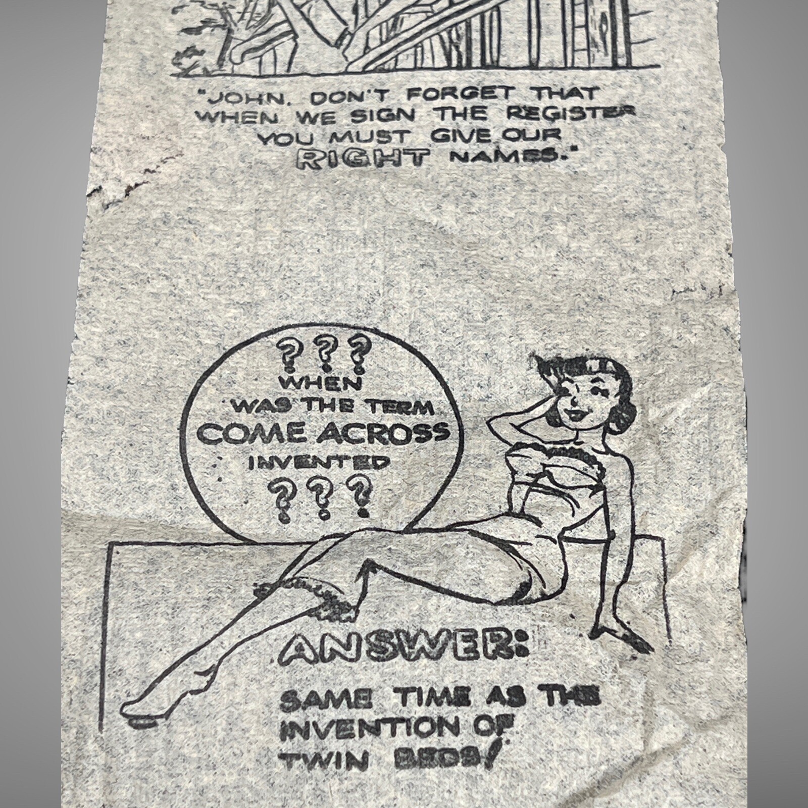 Vintage Sexist Adult Humor Toilet Paper Gag Gift Funny
