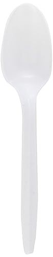 1000 Medium Weight White Polypropylene Spoons Bulk Disposable Cutlery