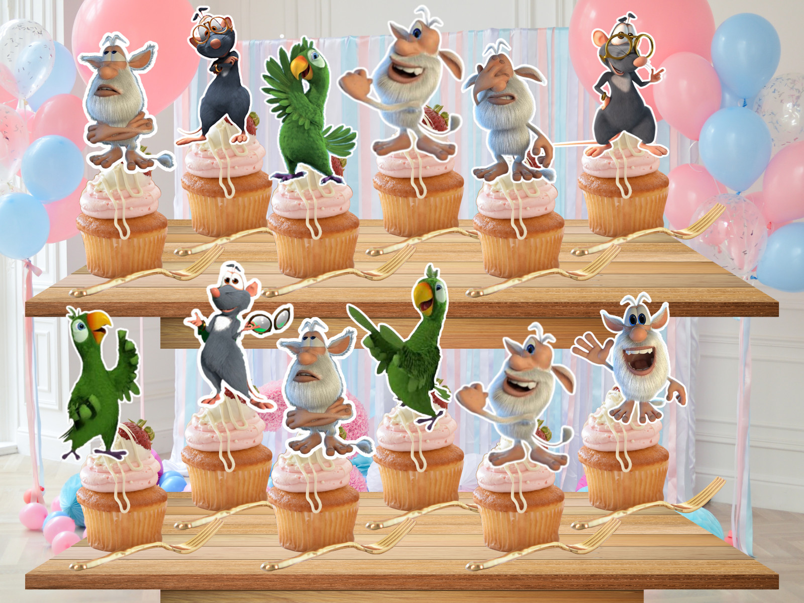 Booba Cake Topper happy birthday party supplies decoration event theme toy