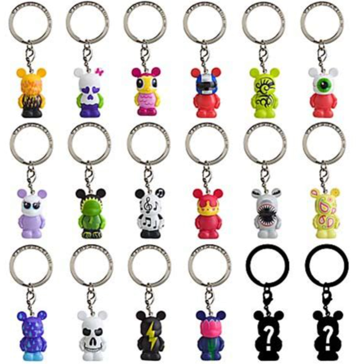 NEW CASE/Tray 36 Disney Park Party Favors Mickey Series #1 Figure Toy + Keychain
