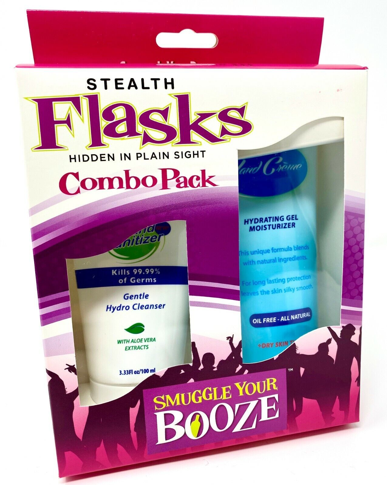2pk HAND LOTION FLASK SET with Funnel – Smuggle Your Booze Drink – COMBO SET