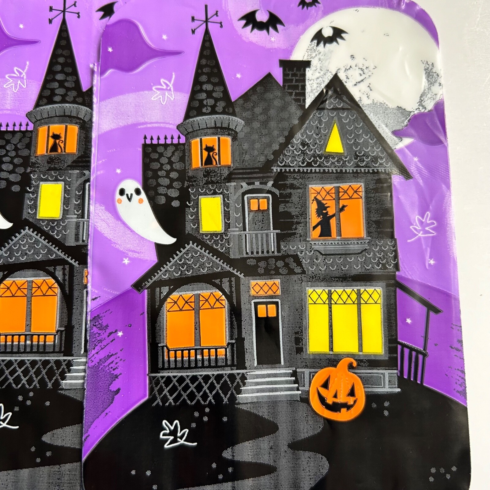 12 x HALLOWEEN SPOOKY HAUNTED HOUSE GOODIE ZIPPER BAGS Sweet Trick or Treat