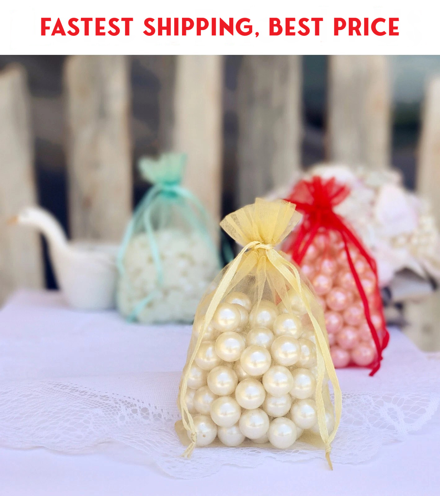 50/100/200/500 Organza Wedding Party Favor Gift Candy Sheer Bags Jewelry Pouch