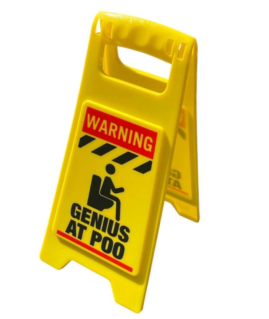 ⚠️ Funny Warning Genius Poo Desk Sign 💩 🚽 Office Humor Gag Joke Potty Gift 👀
