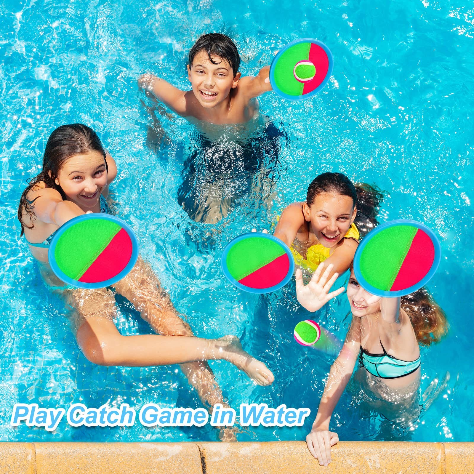 Ayeboovi Toss and Catch Ball Game Outdoor Toys for Kids Yard Games Beach Blue