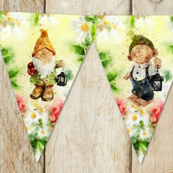 Summertime Garden Gnome Bunting/Banner for Any Occasion – 3m