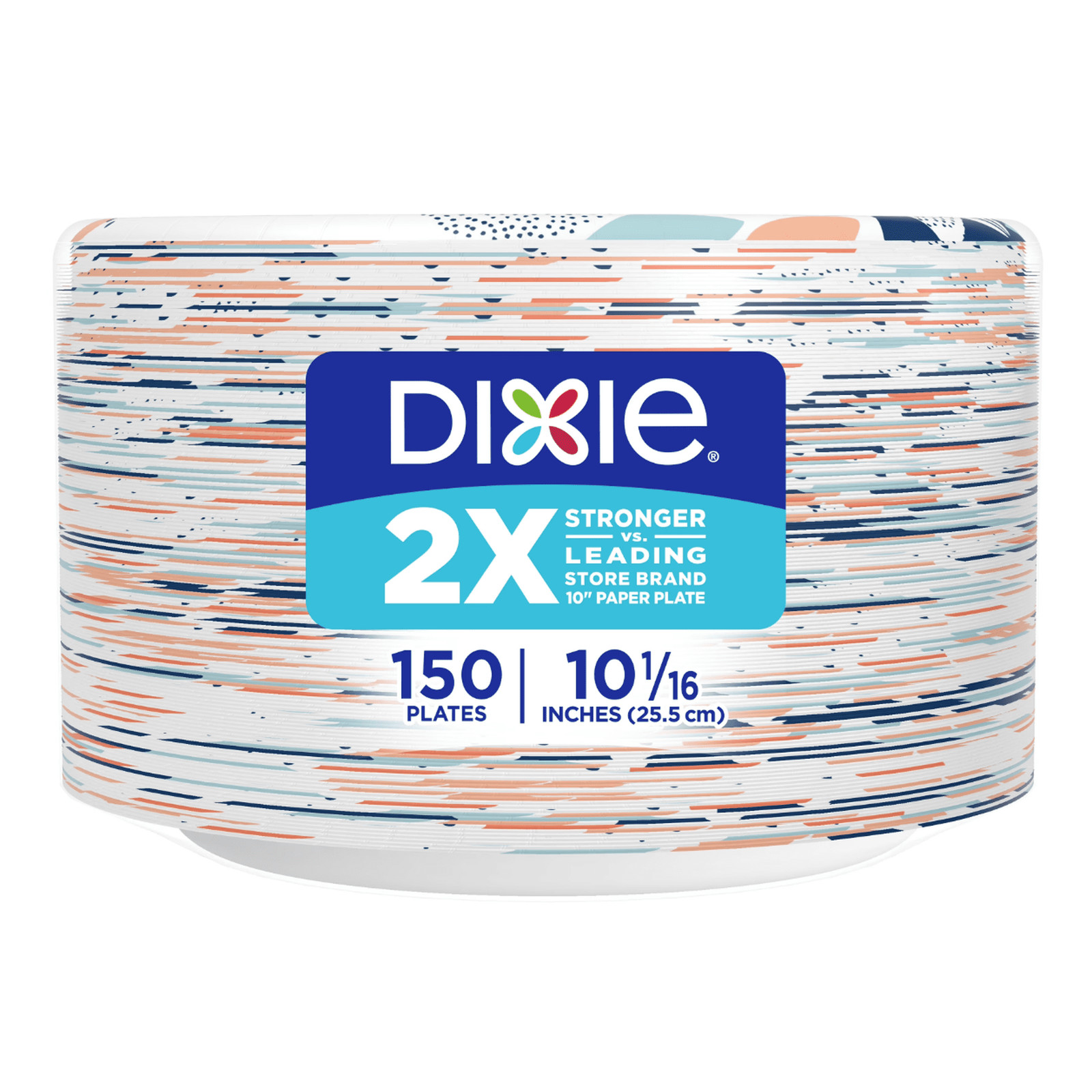 Dixie Disposable Paper Plates, 10″, Multi-Color, 150 Count