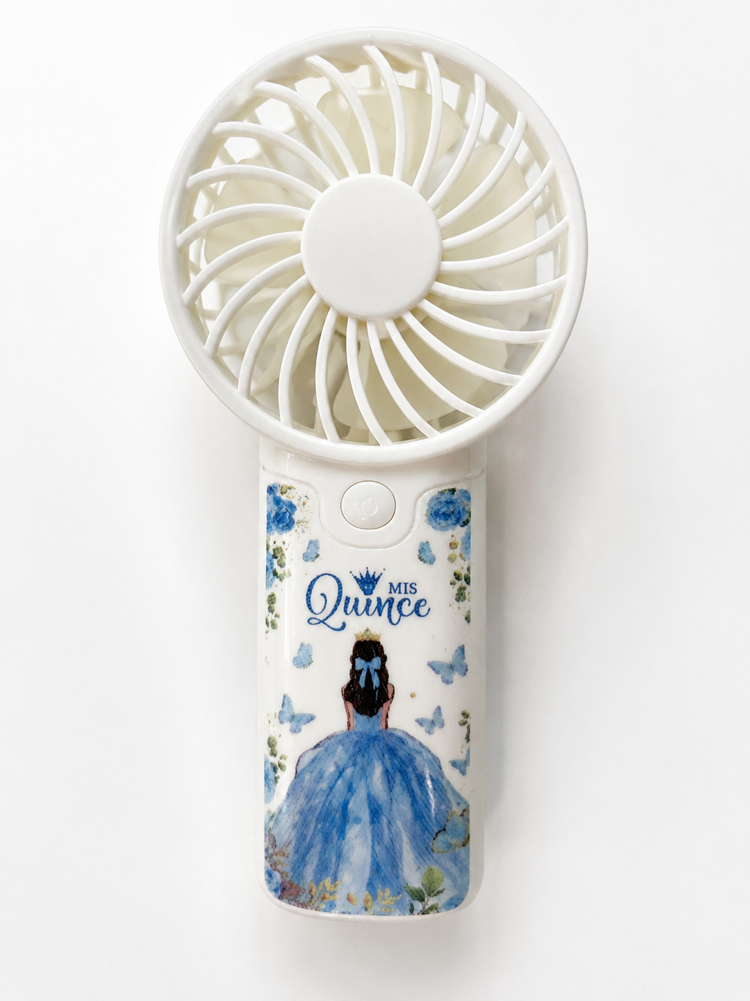 Lot of 18 Mis Quince Quinceañera Mini Handheld Fans Party Favors Blue 5″ New