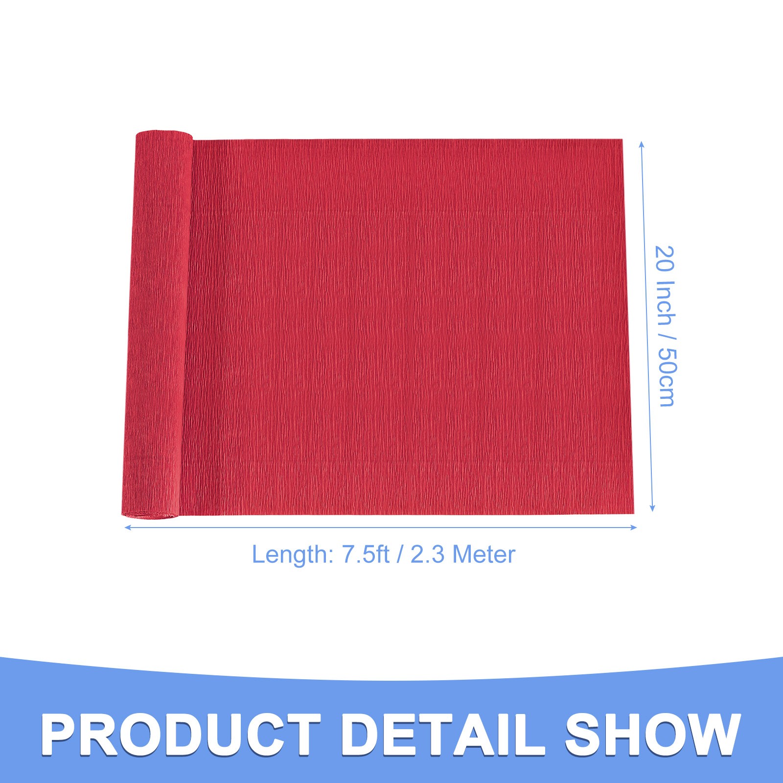 Crepe Paper Roll Paper Streamers 20 Inch x 7 Ft Red