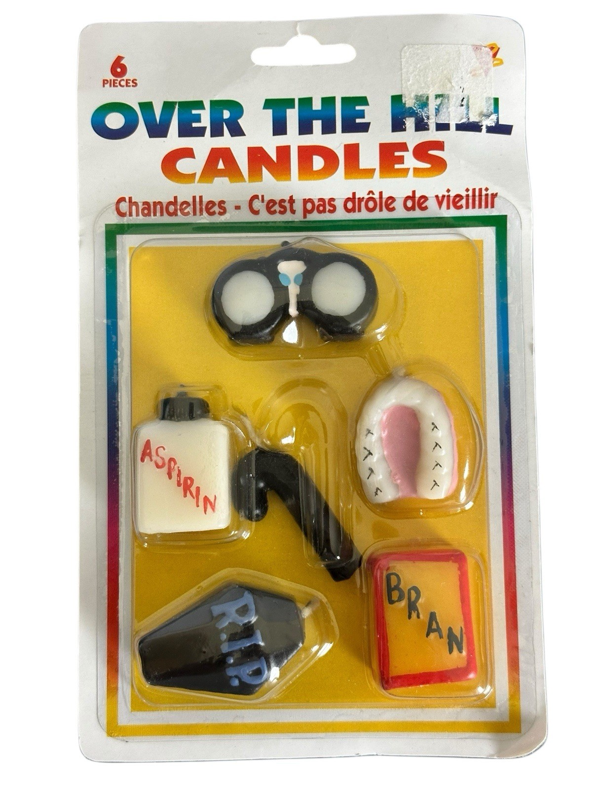 Vintage Over The Hill Birthday Candles Set Funny Gag Gift New Sealed 6 Pieces
