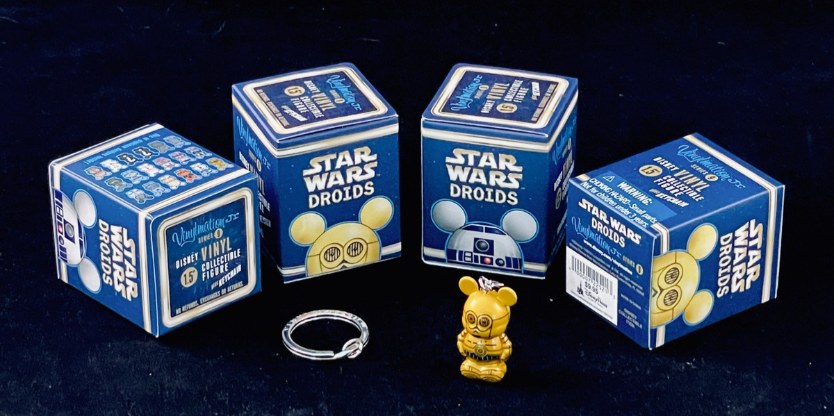4x Disney Park Authentic Party Favors Star Wars Droid Toy+Keychain Sealed Mickey